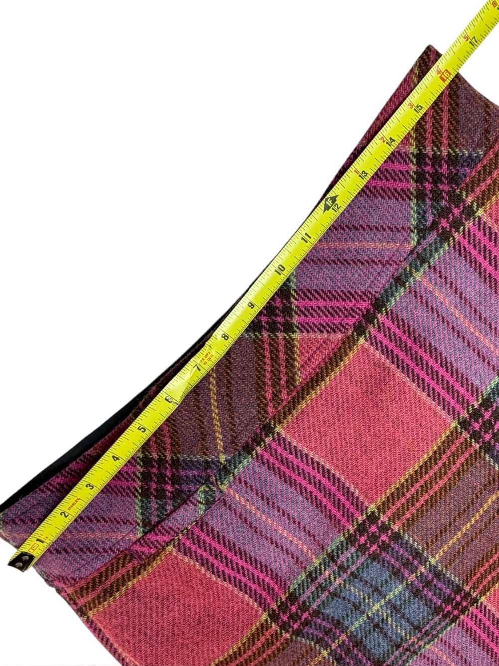 L.L. Bean Pink Plaid Wool Pencil Skirt - Size 10R - Pink Red Blue - Picture 5 of 9